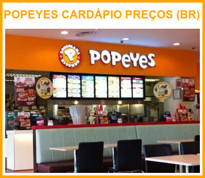 POPEYES CARDÁPIO PREÇOS (BR)