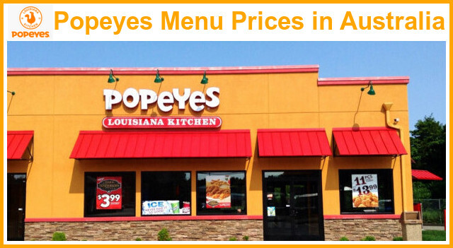 Popeyes Menu Prices in Australia