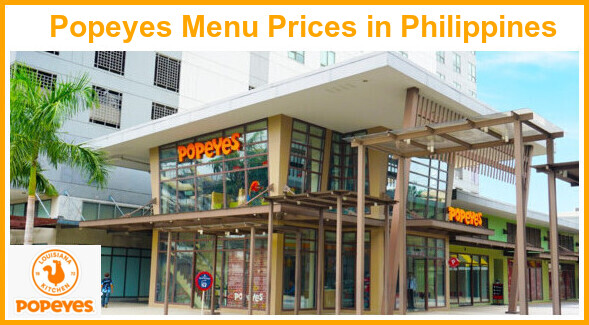 Popeyes Menu Prices in Philippines